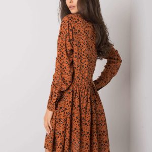 Brown dress with prints Rima FRESH MADE