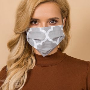 Grey and White Protective Face Mask