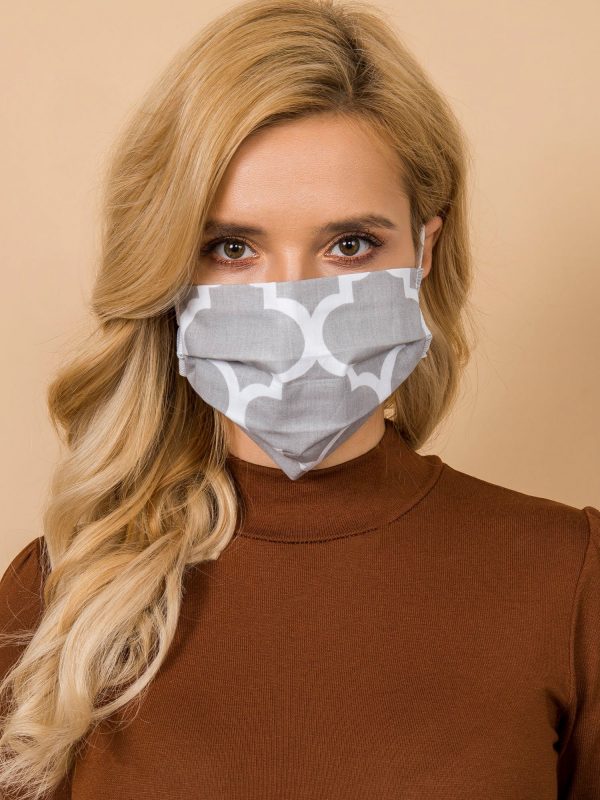 Grey and White Protective Face Mask