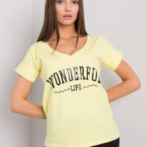 Yellow t-shirt with inscription Leila