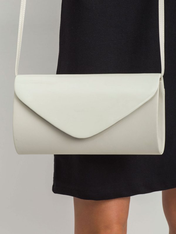 Light beige oblong clutch bag