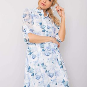 White and blue flower dress by Carla