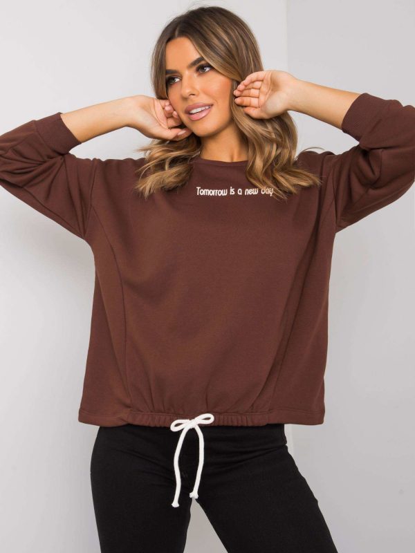 Brown sweatshirt with inscription Yanett