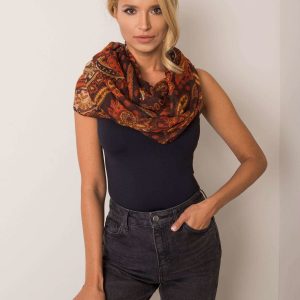 Brown scarf with patterns