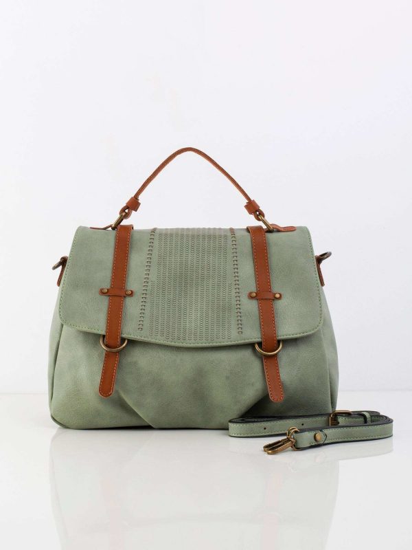 Light green bag with detachable strap