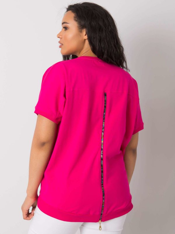 Fuchsia plus size blouse with Jewel inscription