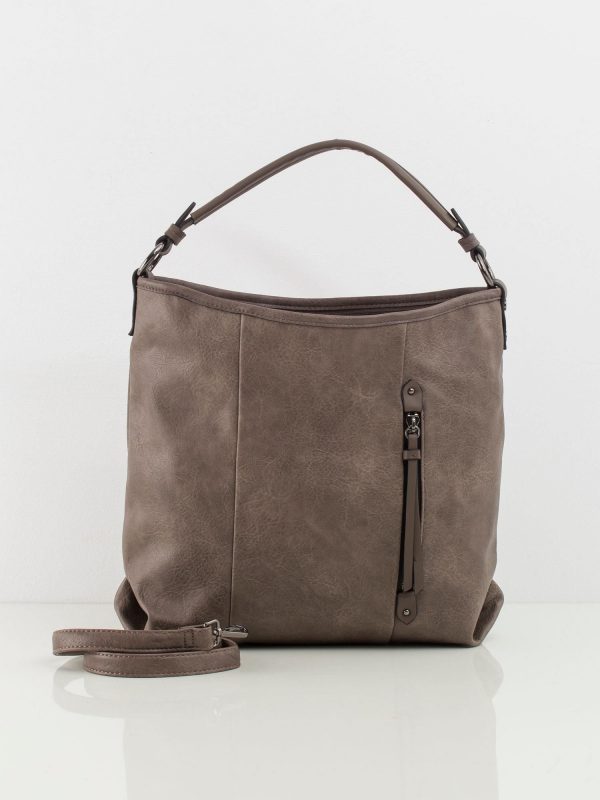 Dark beige eco-leather bag