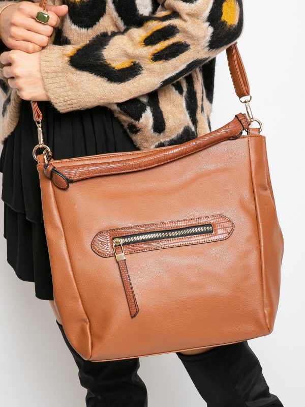 Brown eco-leather urban bag