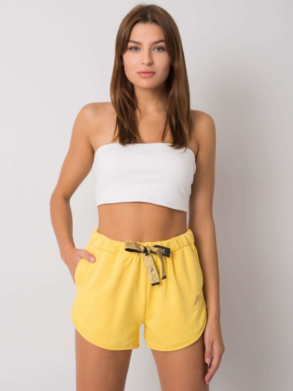 Yellow Jadey Sport Shorts FOR FITNESS