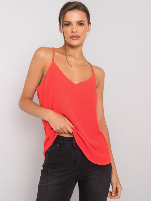 Red top women's strappy top Linda