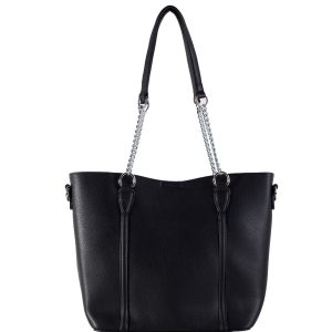 Black Shoulder Bag with Cosmetic Bag