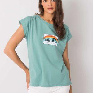 Light green T-shirt with Aloha print