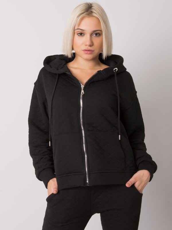 Arezzo black quilted zipper sweatshirt