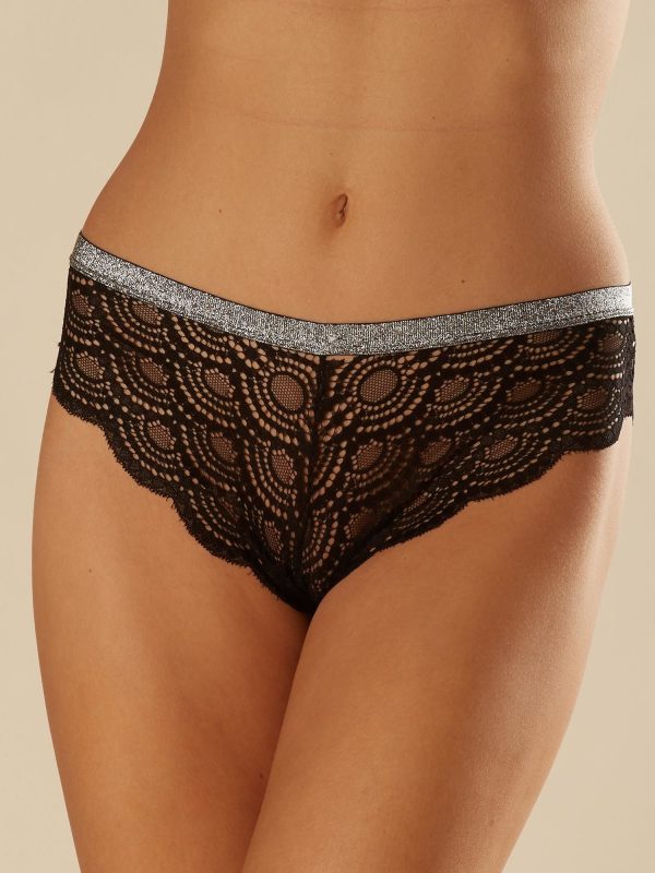 Black Lace Openwork Panties