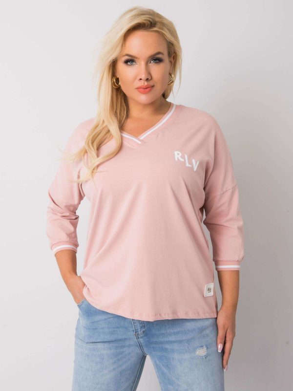 Dirty Pink Plus Size V-Neck Blouse Lorette