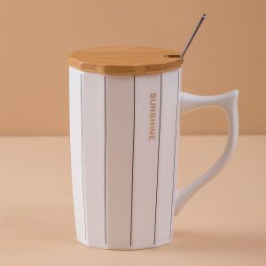 White Striped Ceramic Mug