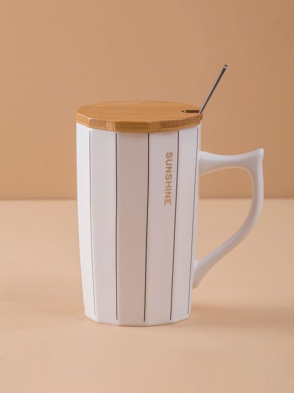 White Striped Ceramic Mug