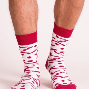 White Printed Men's Socks