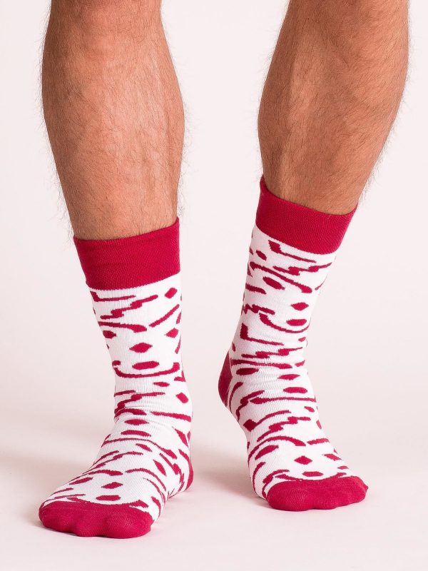 White Printed Men's Socks