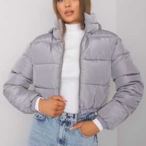 Iseline Grey Short Quilted Jacket