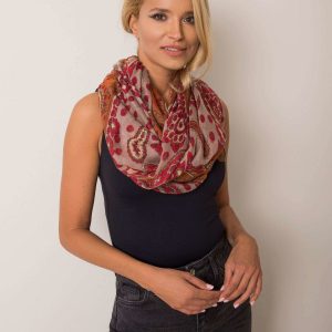 Beige scarf with patterns