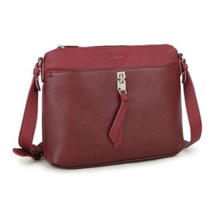 Maroon bag on long strap LUIGISANTO