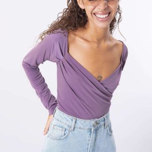 BSL Light Purple Long Sleeve Blouse