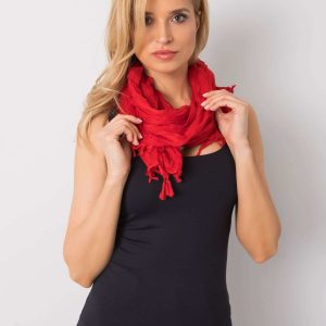 Red scarf with fringes