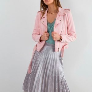 Silver pleated midi skirt