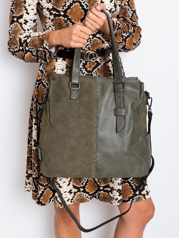 Khaki eco leather bag