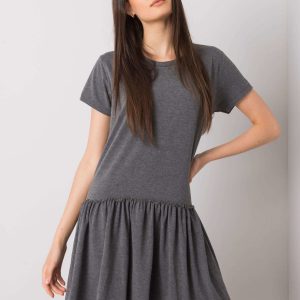 Dark Grey Cammie Ruffle Dress