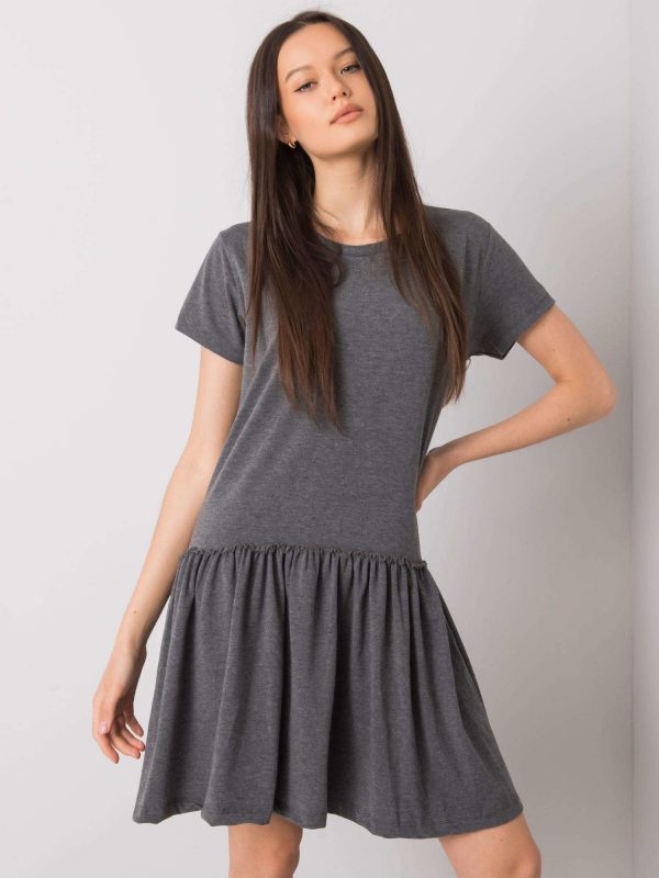 Dark Grey Cammie Ruffle Dress