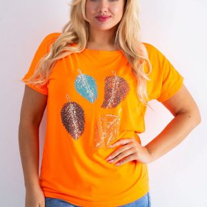 Fluo orange t-shirt plus size Moving