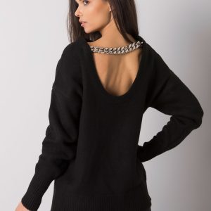 Black sweater with chain Vermillion RUE PARIS