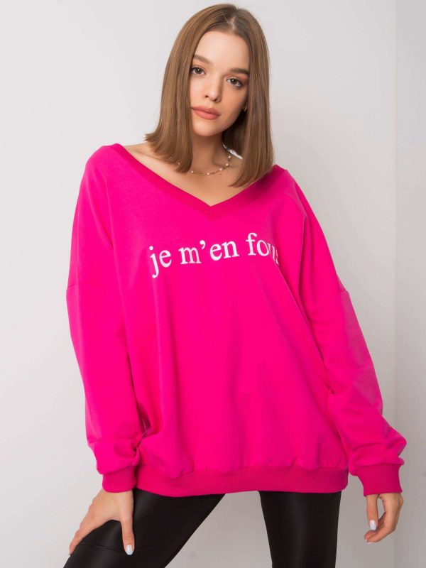 Fuchsia cotton sweatshirt with Bridgetta inscription