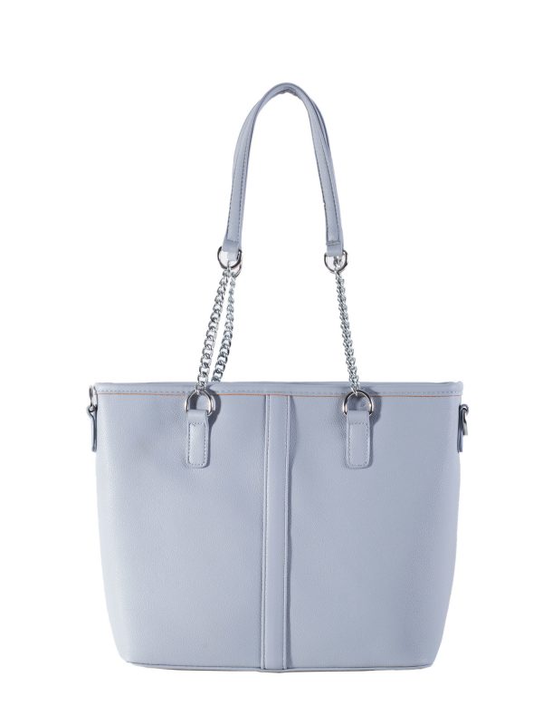 Light Blue Shoulder Bag with Cosmetic Bag