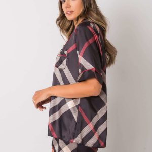 Black Two-Piece Plaid Pyjamas