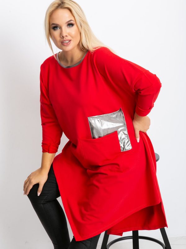 Red tunic plus size Magnify