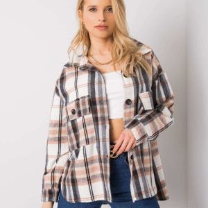 Beige checked shirt Ingrid