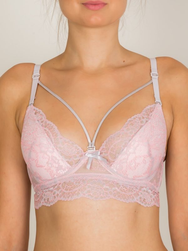 INTIMIDAO Pink Lace Push Up Bra