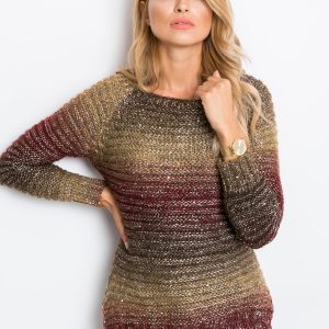 Beige and burgundy sweater Vittorio