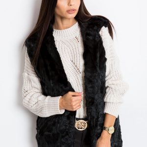 Black Fluffy Vest