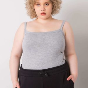 Gray plus size top with Scarlette straps