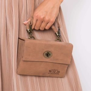 Light Brown Triangular Leather Handbag