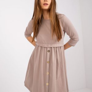 Dark beige casual dress Emiliana RUE PARIS