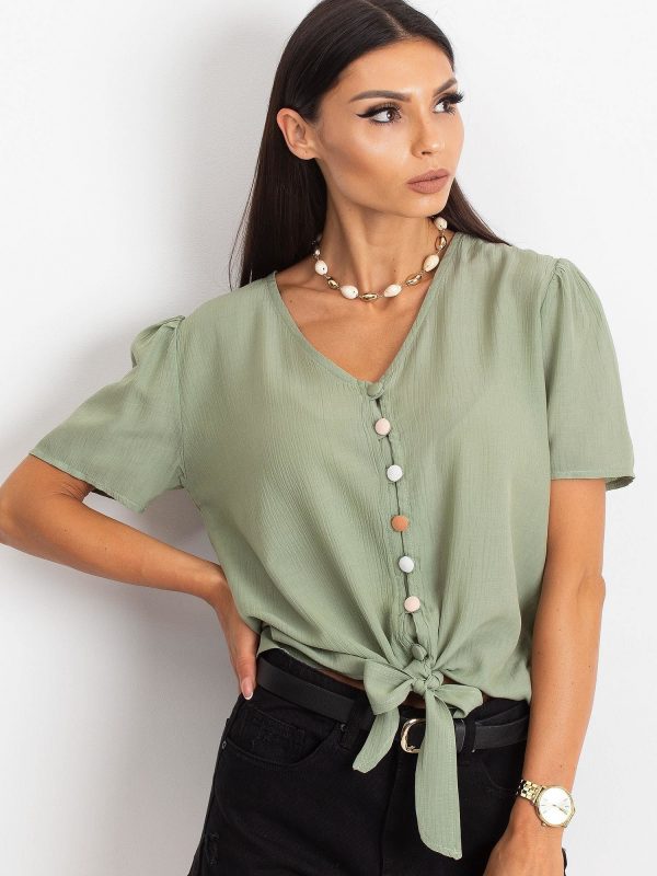 RUE PARIS Green blouse Paradise