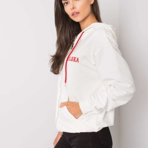 Ecru zipper sweatshirt Ilaria