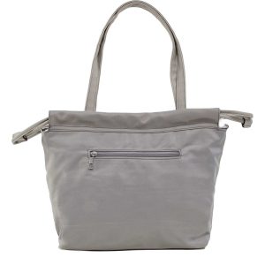 Grey shoulder bag with detachable strap