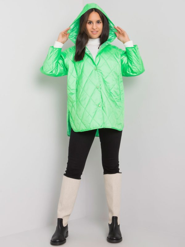 Green quilted jacket with hood Selah