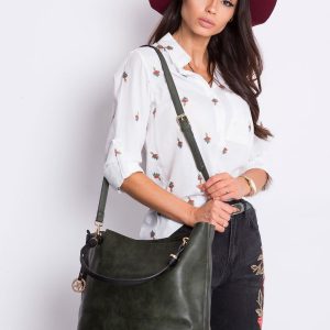 Dark green shopper bag